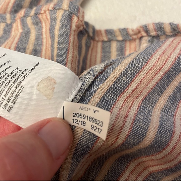 American Eagle Boho Striped Peasant Shirt. Size M. - Picture 6 of 6